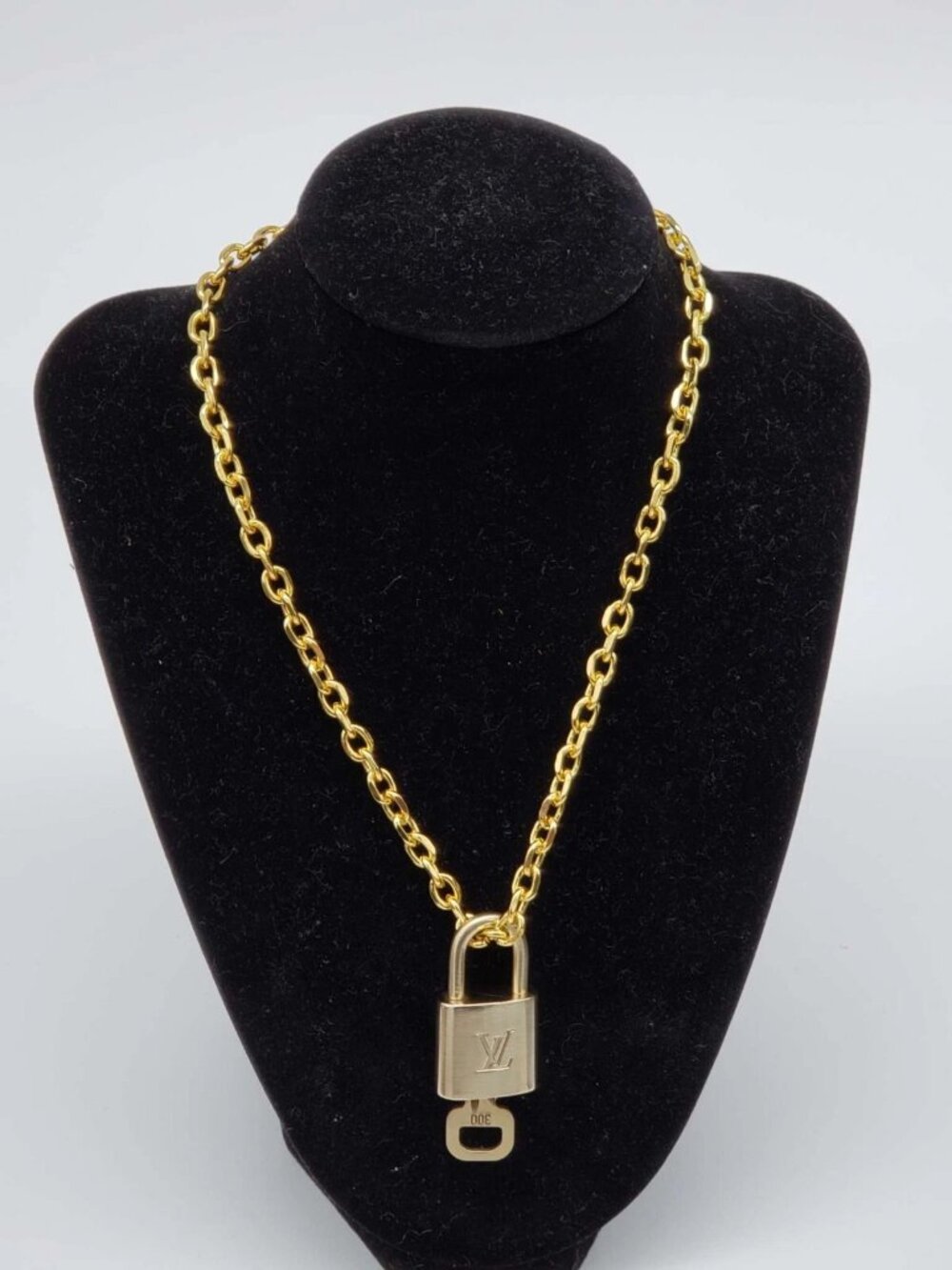 Gold-Plated Necklace with Authentic Louis Vuitton Padlock